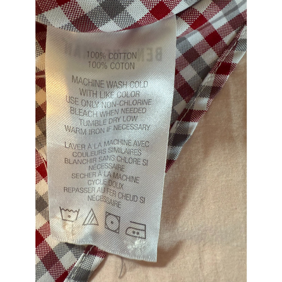Ben Sherman Mens Long Sleeve Shirt Size XL Red Plaid Button Up Collar NWT - Picture 10 of 12